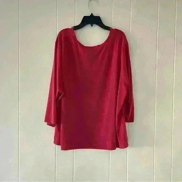 Simonton Says Womens  Dark Pink Top Plus Size 2X - Picture 2 of 8